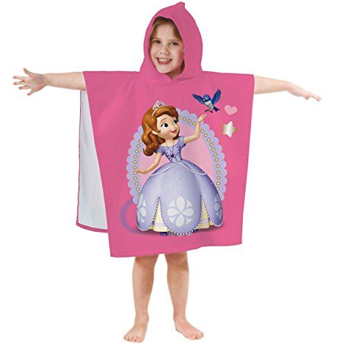 Disney Sofia 042294 - Asciugamano con Cappuccio, da Bambina, in Cotone Vellutato, 60 x 120 cm