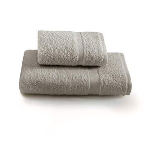 Gabel Set Asciugamano con Ospite, Tinta Unita, 100% Cotone, Grigio, 100 x 60 cm