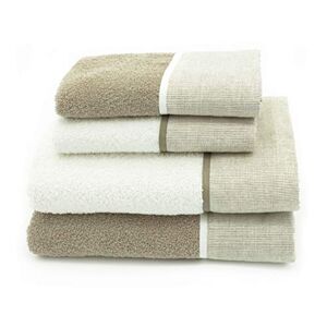 CREOLE Set di asciugamani da bagno, Riga creta, 4 unità