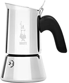 Bialetti Nuova Venus, Caffettiera Per Caffè Espresso, Non adatta all'Induzione, Acciaio Inossidabile, 2 Tazze (85 ml)