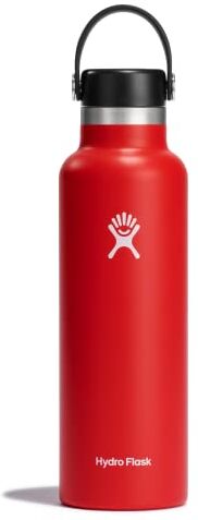 HYDRO FLASK, Borraccia Termica in Acciaio Inossidabile da 621 ml, con Isolamento Sottovuoto, TappoFlex Cap Antigoccia e Verniciatura a Polvere, senza BPA, Imboccatura Standard, Goji