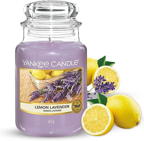 Yankee Candle Candela Profumata in Giara Grande, Lavanda al Limone, Durata Fino a 150 Ore