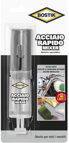 Bostik 10928 Acciaio Rapido Mixer, Grigio Metallo