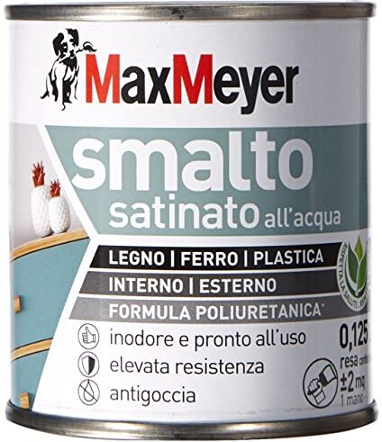 Maxmeyer Smalto All'Acqua Poliuretanico Satinato Bianco 0,125 L