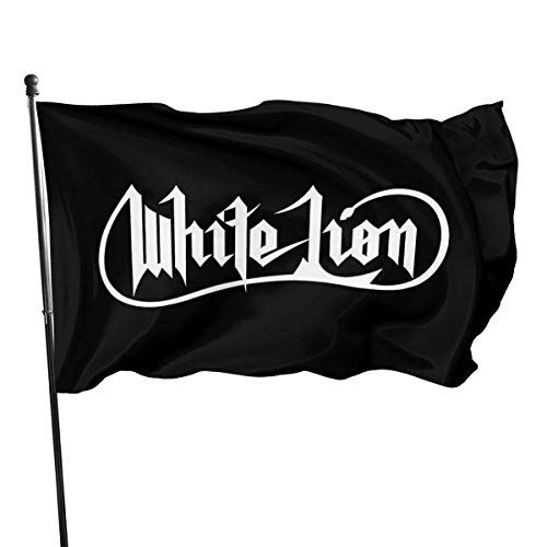 HGHGH White Lion Rock Band Garden Flag Outdoor Flag Decorazioni per la casa al Coperto Banner Foot Flag Farm Banner 3X5 Ft