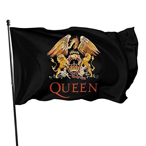 Shenhui Queen Band Logo Bandiera 3 X 5 Ft, 100% Poliestere, Nero, Taglia Unica
