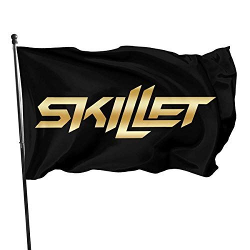 LZHANDA Decorazioni per Il Giardino Bandiere Bandiera, Skillet Band Gold Logo Flag 3x5 Ft