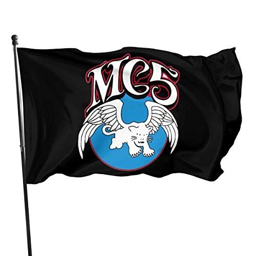 wanghaifengzA Decorazioni da Giardino per Interni con Bandiere Interne Mc5 Rock Band Classic Logo Flying Elephant Flag Vivid Color And UV Fade Resistant with Brass Grommets 3x5'' Flag