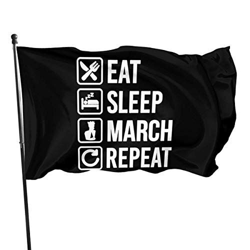 HGHGH Eat Sleep Marching Band Repeat Home Party Garden Personality 3X5 Ft Flag