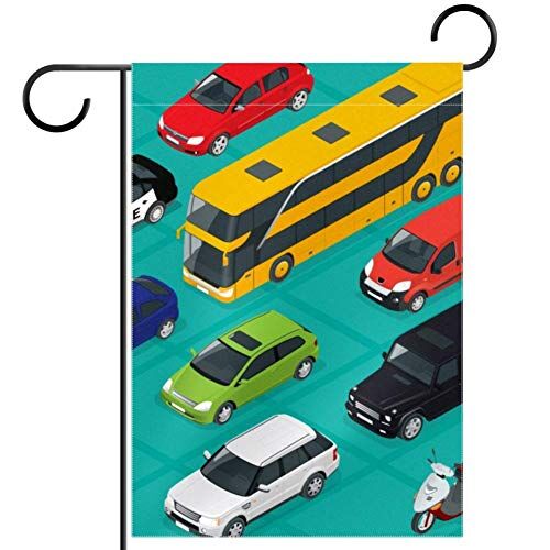 TIZORAX Bandiera da giardino per auto, autobus, ambulanza e bicicletta, impermeabile, decorazione per casa e vacanze, 30,5 x 45,7 cm, tessuto, Multi, 28x40in