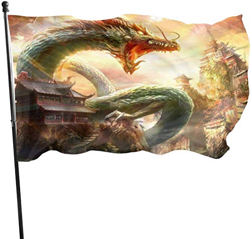 Alanader Bandiera da Giardino, Bandiera Patry,Blood-Boiling Dragon Flags Durable Heavyweight House Flag Fade Resistant Outdoor Banner Yard Holiday And Seasonal Decorative Flags 2020-3X 5 Ft