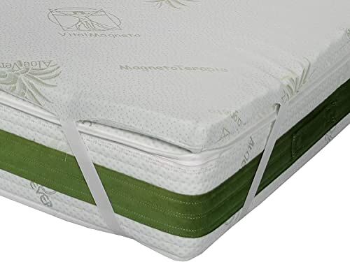 Materassi Russo Topper CORRETTORE in Memory Foam Fresco da 5 CM,SFODERABILE in Aloe Vera con Elastici (160 x 200 Cm Matrimoniale)