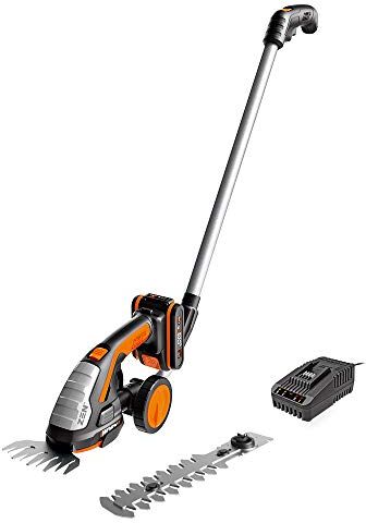 WORX 18V (20V MAX) Cesoia per Erba a Batteria, Tagliasiepi Telescopico WG801E.3, Set 2 in 1 Tagliaerba/2.0 Ah