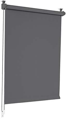 Sonello Tenda a Rullo Oscurante Klemmfix Senza Forare 35cm x 130cm Grigio, Tenda avvolgibile Oscurante con Morsetti e con Catenella per finestre e Porte, Blackout, Opaco, Protezione Solare