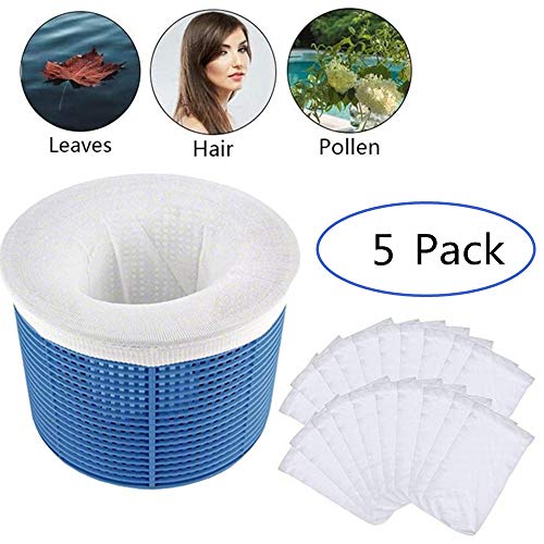 SK-LBB Calze da piscina, filtro per piscina, rete di protezione in nylon elastico durevole, filtro in tessuto di nylon, protezione perfetta per filtri, cestini e skimmer Pack