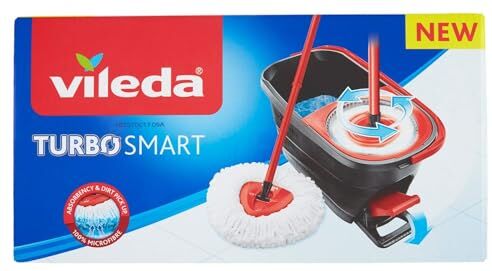 Vileda Lavapavimenti Turbo Smart, Microfibra In Poliestere Con Sistema A Pedale, ‎Standard