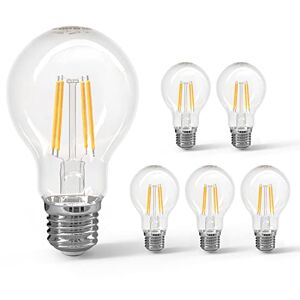 Aigostar Filamento Lampadine LED E27 8W Equivalenti a 69W, Luce Calda 2700K, 950Lm, A60 Stile Vintage, Non Dimmerabile, Pacco da 5 Pezzi