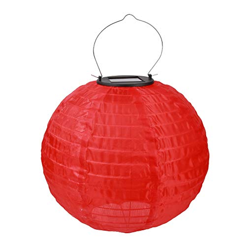 demiawakinguk lanterna solare a led da giardino lampada a sospensione da esterno impermeabile lanterna cinese solare lanterna solare da giardino lanterna decorativa per patio cortile (rosso, 25 cm)