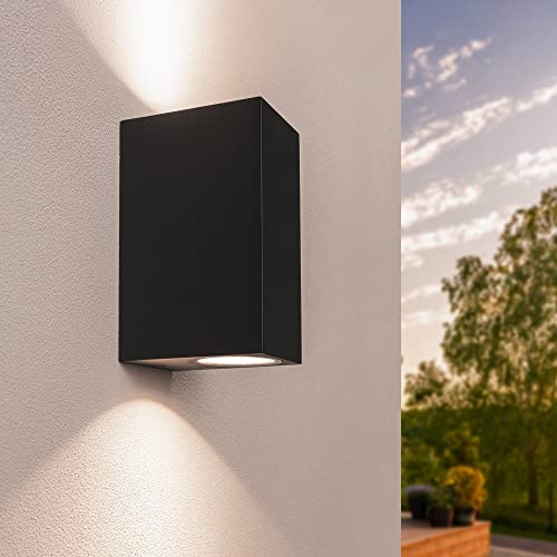 Ledvion Helene, Lampada da parete a LED per esterni Black Cube, bifacciale Per due GU10 Up&Down, Lampada da parete per esterni, Lampada da parete, Lampada per esterni, IP54