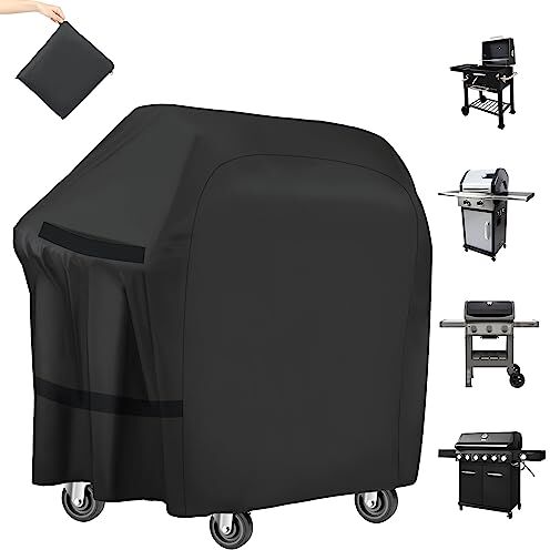 VFANDV Copertura Barbecue, 210D Oxford, da Esterno Impermeabile Telo Copri Barbecue, Nero, 145x61x117cm