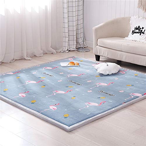 Loartee Tappeti e Scendiletto per Bambini,Tappeto Cameretta,Animali, Stelle Marine, Frutti, Giraffe, Elefanti,Fenicottero,150x200cm