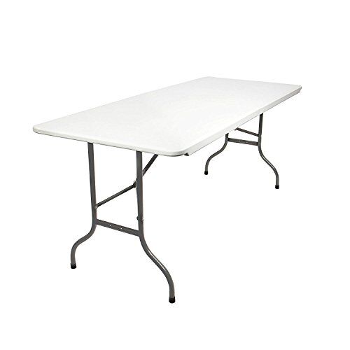 MaxxGarden - Tavolo da giardino in plastica, pieghevole, 180 x 75 x 74 cm, colore: bianco