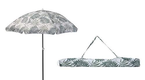 Meinposten. Posizioni di opinione. Ombrellone da Spiaggia con Foglie 155 cm UV 30 + Ombrello Verde Grigio