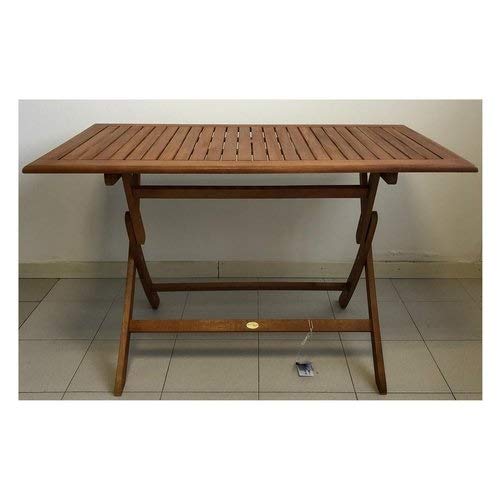 Amicasa. Tavolo da Giardino Pieghevole in legno Rettangolare 120x70 cm Vigo