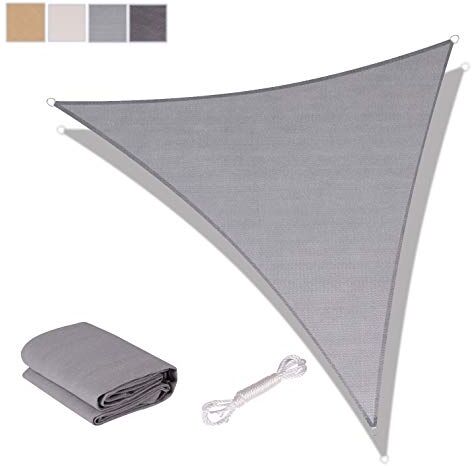 SUNNY GUARD Tenda a Vela Triangolare 3x3x4.25m HDPE Traspirante Protezione Raggi UV per Giardino terrazza Campeggio, Grigio