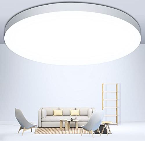 OUILA Plafoniera Soffitto 24W, Lampada LED 6500K 2000LM Bagno IP44 Impermeabile Rotonda Ø28CM da Ufficio Luce per Camera da Letto, Cucina, Soggiorno, Balcone