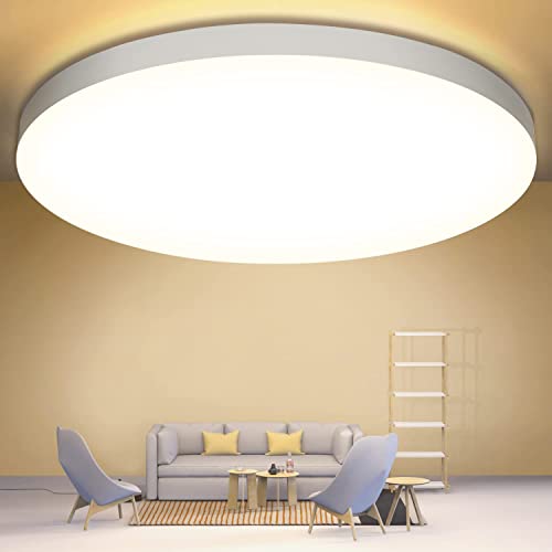 OUILA Plafoniera LED Soffitto 24W, Lampada da Soffitto LED 4000K 2000LM Plafoniera Bagno IP44 Impermeabile Rotonda Ø28CM Plafoniere da Ufficio Luce Soffitto per Camera da Letto, Cucina, Soggiorno, Balcone