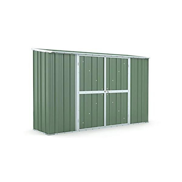 notek box in acciaio zincato casetta da giardino in lamiera 3.07 x 1.00 m x h1.92 m - 75 kg – 3,07 metri quadri (verde)