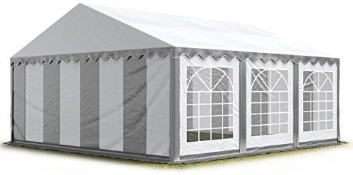 TOOLPORT Tendone per Feste 3x6 m PVC Grigio-Bianco 100% Impermeabile Gazebo da Giardino Tendone da Esterno Tenda Party