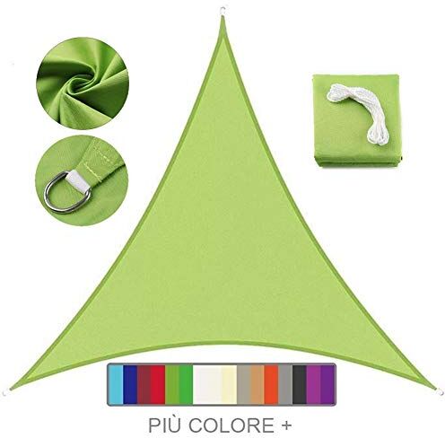 Lanbent Vele Parasole Impermeabile Triangolare, 95% Protezione Raggi UV per Posto Auto Coperto e Pergola, per Esterno, Giardino, Terrazza e Campeggio Tenda Parasole