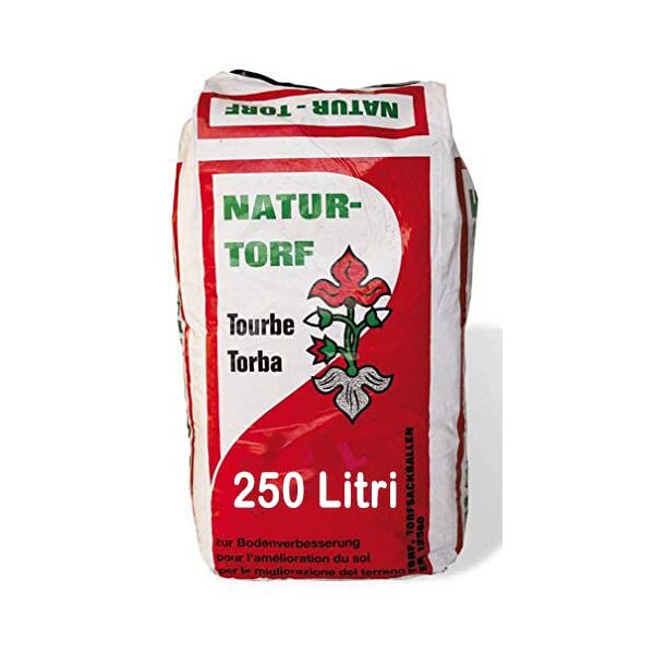 natural torf torba per giardinaggio biologica confezione 250 litri circa 30kg - torba bionda 0-40 natur torf sacco 250 litri ideale per tutti i tipi di terreno
