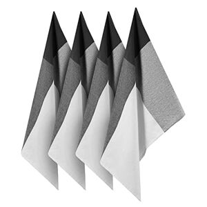 SIDORENKO Loco Bird strofinacci cucina cotone 50x70 cm grigio a righe - Set di asciugamani da cucina di alta qualità in 4 pezzi - Asciugapiatti Premium - stracci cucina in cotone per asciugare