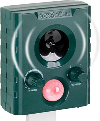 Voss sonic Repellente per Animali 1000 ad ultrasuoni con Allarme, scaccia Cani, Gatti