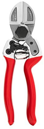 FALKET 2012 EVO - Forbici per potatura professionali a doppio taglio, cm 21, Rosso, Argento