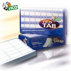 TICO etichette bianche a modulo continuo tico tab 1 corsia 89x23,5 mm - 12 et/foglio - 500 fogli - 6000 etichette - tab1-0892