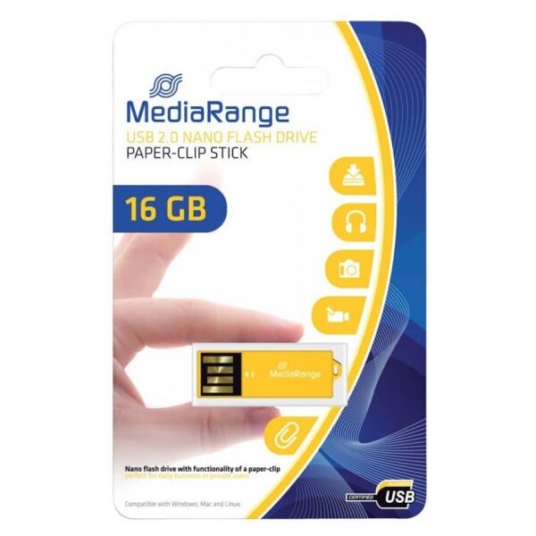 chiavetta usb 2.0 nano - 16 gb media range giallo mr976