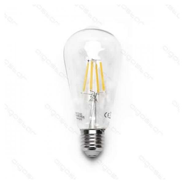 aigostar lampadina led filamento st64 6w attacco e27 700 lumen 2700k luce calda d64h142mm angolo 360 equivale a 54w incadescenza