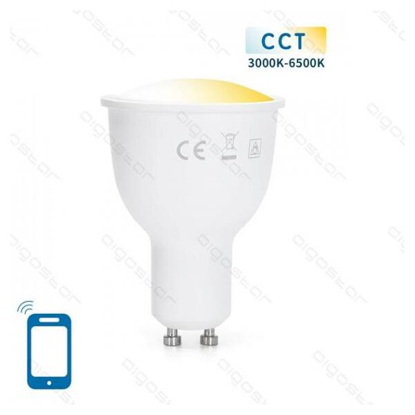 aigostar lampadina smart led gu10 7w wifi cct 3000k-6500k 450 lumen d50*h72mm compatibile con alexa e google assistant faretto