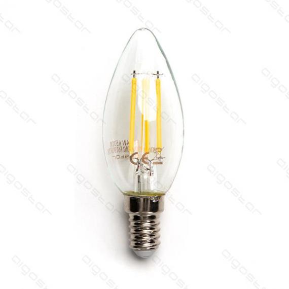 Aigostar lampadina led filamento c35 4w attacco e14 470 lumen 6500k luce fredda d35h97mm angolo 360 gradi equivale a 40w ad incadescenza