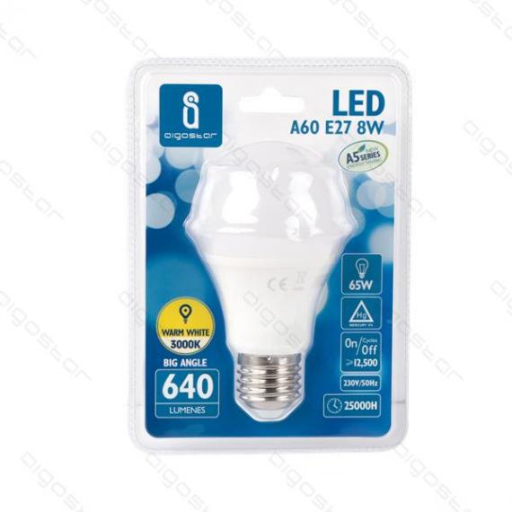 Italy's Cartridge lampadina led a5 a60 8w attacco e27 - 680 lumen - 6400k luce fredda - grande angolo 280 gradi misura d60h110mm cri80ra