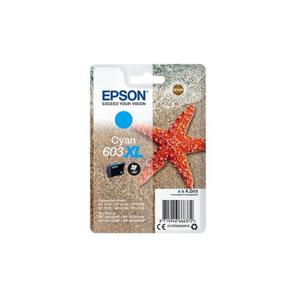 originale epson t603xl ciano c13t03a24010 cartuccia per epson per xp-2100,3100,wf-2810,2830,2835 capacita 350 pagine