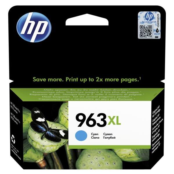 cartuccia originale hp 963xl ciano 3ja27ae per hp officejet pro 9010,9012,9014,9015,9016,9019 capacita 1600 pagine