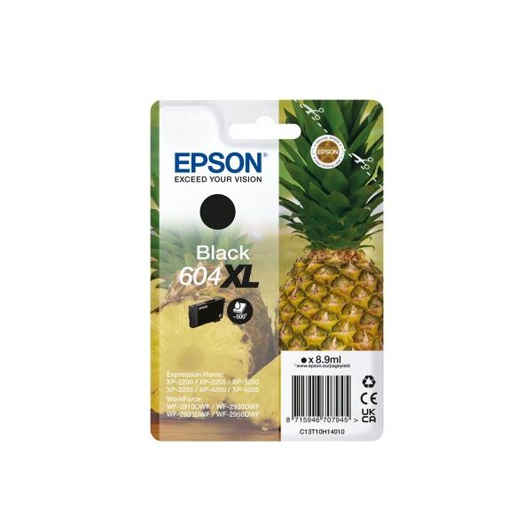 epson 604xl nera ananas c13t10h14010 cartuccia originale per epson xp 2200,3200,4200,wf 2910,2930,2950 t604xl 500 pagine