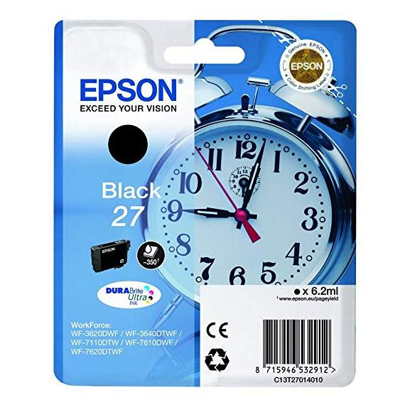 originale epson t2701 nera c13t27014012 per epson wf3620 wf3640 wf7110 wf7610 wf7620 27 6,2ml 350 pagine