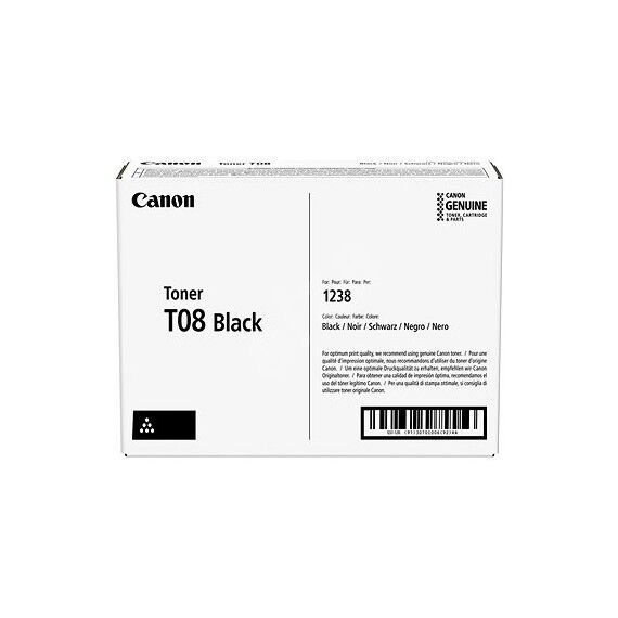 canon t08 nero 3010c006 toner originale per canon i-sensys x 1238i,1238p,1238pr capacita 11.000 pagine