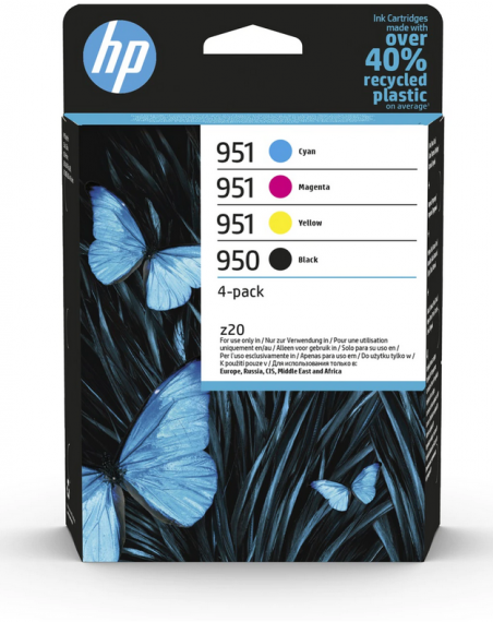 pack originale hp 950 951 6zc65ae per hp pro8100 pro8600e pro8600plus 4 cartucce hp 950bk 951c 951m 951y